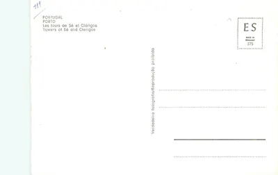 Porto — Torres do Sé e Clérigos — Verdadadeira fotografia/Reprodução proibida — Verso