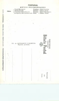 Bussaco — Innenansicht der Galerie des Palace Hotels — Verlag Alexandre D'Almeida n°256 — Rückseite