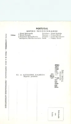 Bussaco — Galeria Hotelu Palace — Wyd. Alexandre D'Almeida n°264 — Rewers