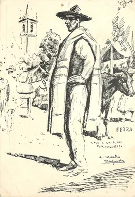 Bilhete postal moderno 14 Portugal das figuras e das tradições portuguesas