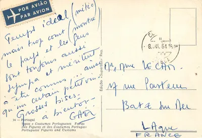 Bilhete postal moderno 14 Portugal das figuras e das tradições portuguesas — Verso