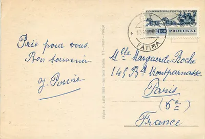 Fátima — Aparição da Nossa Senhora — Editor V. Matos, n°2 — Verso