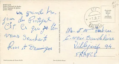 Palácio Nacional de Queluz — Sala de baile — Edição Olisipo Editorial Publicações Turísticas LDA — Verso