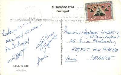 Bilhete postal moderno Torres edição — Verso