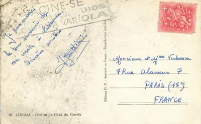 Jardim da Casa da Moeda — Lisboa — Edições O.P. n°29 — Verso
