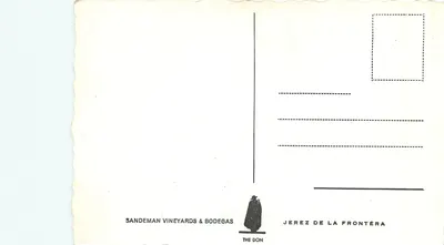 Wijnstokken en wijngaard van Sandeman — Jerez de la Frontera — uitgever Sandeman Vineyards & Bodegas — Achterkant
