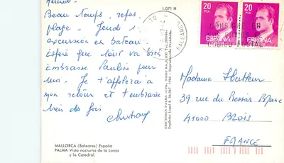 Palma de Mallorca — widok nocny Lonji i katedry — Éditions Legál — Rewers