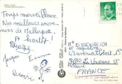 Palma de Mallorca — widok panoramiczny i zabytki — Calle Elak s.a. nr 2.605 — Rewers