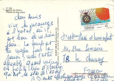 Palma de Mallorca — Noite de Festa — COFIBA Distribuciones, S.A. n° 594 — Verso