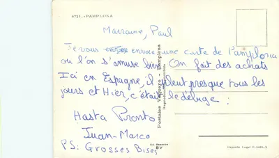Pamplona — Pamiątka z Pamplony — Wyd. Beascoa — Rewers