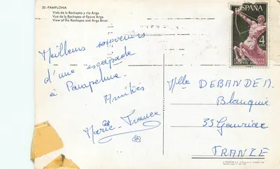 Pamplona — Vista da Rochapea e do rio Arga — H. Fournier, 17, Vitoria — Verso