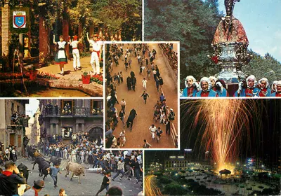 Fiestas de S. Fermin - Pamplona (Navarra) — Jardins, Encierro, Procesión del Santo, Plaza del Castillo — Edições Piqué, n°2