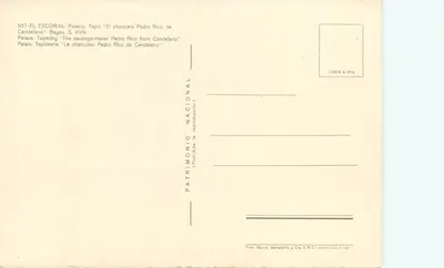 Palácio de El Escorial — Tapeçaria "El choriceró Pedro Rico de Candelario" — Bayeu, S. XVIII — Verso