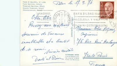 Palma de Mallorca — Paseo Marítimo, detalhe — Distribuidora Rotger, n° 1.236 — Verso