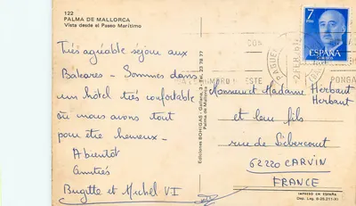 Palma de Mallorca — widok portu — wydawnictwo BOHIGAS, nr 122 — Rewers