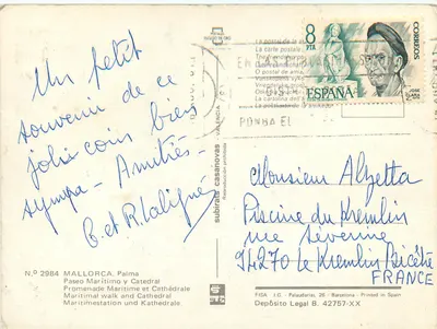 Palma de Mallorca — Passeio Marítimo e Catedral — subirats ESCUDO DE ORO N° 2984 — Verso