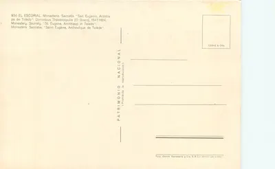 São Eugênio — Arcebispo de Toledo — pintura na sacristia do mosteiro de El Escorial — editor Patrimonio Nacional — Verso