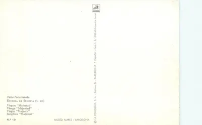 Estátua da Virgem Majestade — Escola de Sevilha, século XII — LA POLIGRAFA, S.A. - BARCELONA — Verso