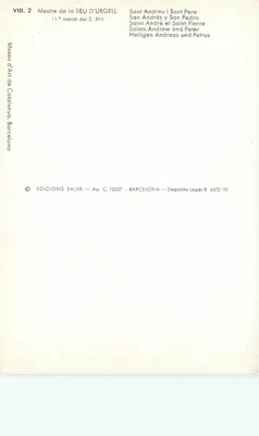 Święty Andrzej i Święty Piotr — Mistrz SEU D'URGELL — Wyd. Edicions Salvé — Rewers