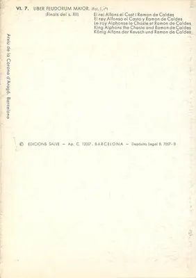 Alfonsus o Casto e Ramon de Caldes — Liber Feudorum Maior — Ed. Edicions Salvé — Verso