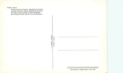 A Santa Família — detalhe — L. Arribas, Toledo — Verso