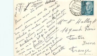 Peñíscola — widok panoramiczny i wybrzeżny — wydawca A. Sampedro y J. Pujolán, seria n° 50.0 — Rewers