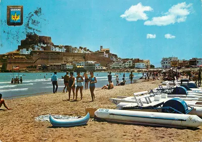 Peníscola — vista da praia e do castelo — Edições ORO Barcelona