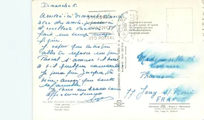Plaça d'Aro — Częściowy widok — Ediciones Piqué, S.A. nr 3759 — Rewers
