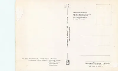 Cuevas dels Hams — Porto Cristo (Manacor) — Wydawca Subirats Casanovas, nr 1668 — Rewers