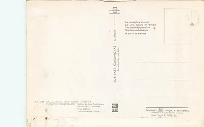 Cuevas dels Hams — Forte Cristo (Manacor) — Éd. Casanovas, n° 1665 — Verso