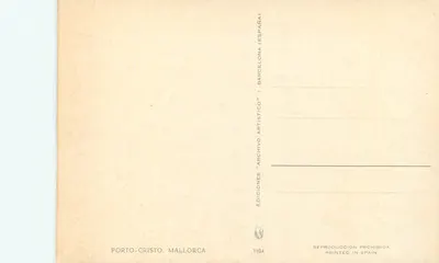 Porto-Cristo - Majorka (Hiszpania) — widok portu i wsi — Wydawnictwo 'Archivo Artístico' nr 1104 — Rewers