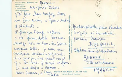 Porto Cristo, Majorka — szczegół typowy — Taller A. Zerkowitz, Barcelona, nr 299 — Rewers