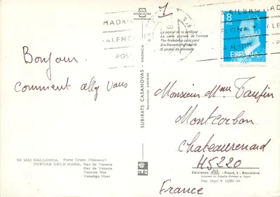 Cuevas dels Hams — Porto Cristo (Manacor) — Ediciones Subirat, n° 1663 — Verso
