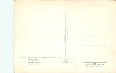 Ribes de Freser — Paseo Guimerá — editor Escudo de Oro, n° 1062 — Verso
