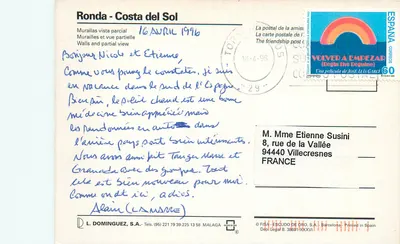 Ronda - Costa del Sol — częściowy widok murów — wydawca L. Dominguez, S.A. (Malaga) — Rewers