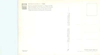 Rosas (Costa Brava) — Bares e Hôtels ao longo da Promenade — Gráficas Harns, série 1184 — Verso