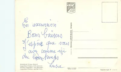 Canyelles (Costa Brava) — vista parcial — Edições ARRIIBAS — Verso
