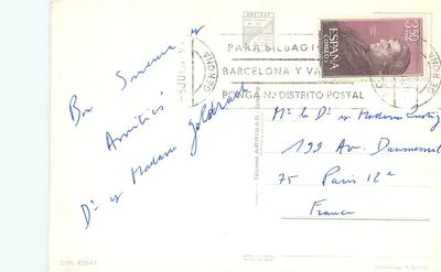Roses — widok panoramiczny miasta i jego plaży — Wydawnictwo Arribas — Rewers