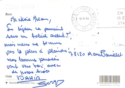Rosas — Costa Brava — Triangle Postals — Verso
