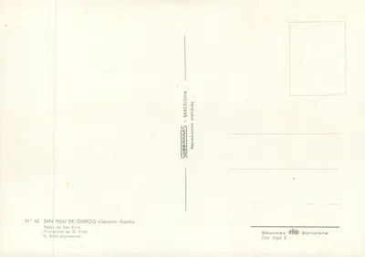 San Feliu de Guixols — Passeio de St. Elmo — Edições OTSAO, série N° 62 — Verso