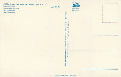 San Feliu de Guixols — Paseo Marítimo — fotokromia Zemacrom, seria 6 n° 3 — Rewers