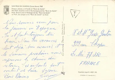 San Feliu de Guixols — Costa Brava — editor San Feliu de Guixols 762 — Verso