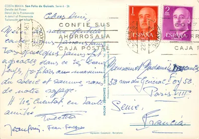 San Feliu de Guixols — dettaglio del paseo — Kolor-Zerkowitz, serie 6-26 — Verso