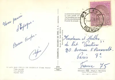 San Feliu de Guixols (Costa Brava) — Teilansicht — Comercial Escudo de Oro, n° 4671 — Rückseite