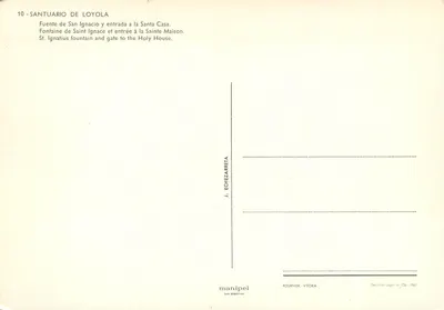 Santuário de Loyola — Fonte de São Ignácio e entrada para a Santa Casa — manipel — Verso