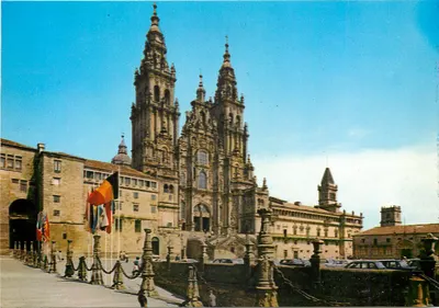 Santiago de Compostela — Catedral, fachada de Obradoiro — século XVIII — editor Vigo