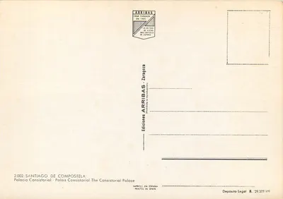 Palacio Consistorial — Santiago de Compostela — wydawnictwo Arribas — Rewers