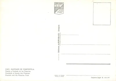 Santiago de Compostela — Fontanna i fasada Platerías — Arribas, Zaragoza — Rewers
