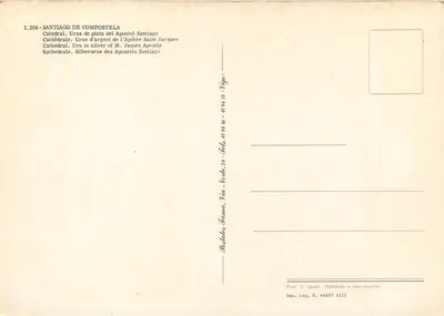 Santiago de Compostela — Katedra. Srebrna urna Apostoła św. Jakuba — Béthelos Fanna, n° 3.204 — Rewers