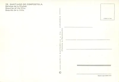 Santiago de Compostela — Beleza da Cidade — Garcia Garrabella & Cia. — Verso